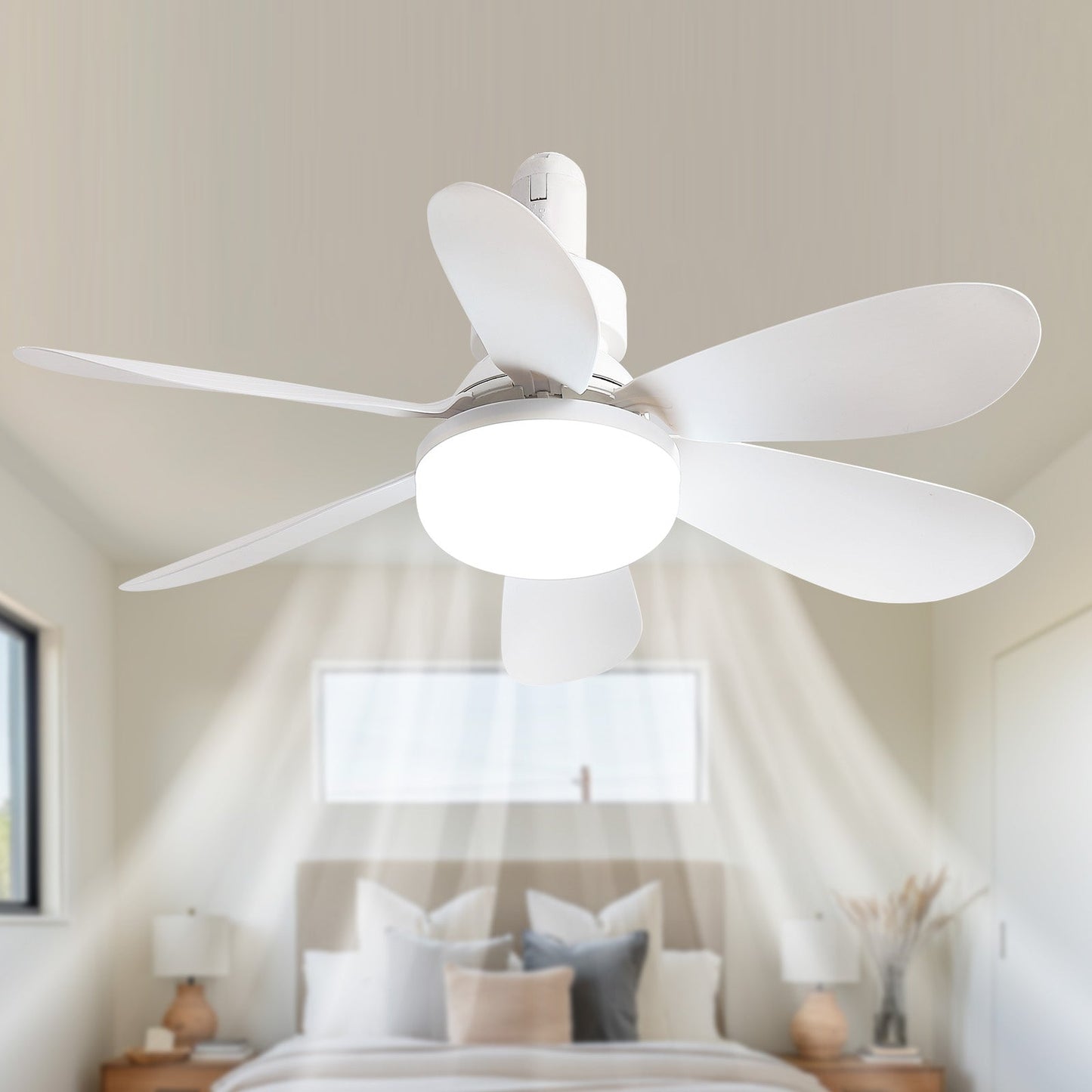 20-Inch Socket Fan Light Portable Ceiling Fan with Light and Remote