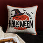 Embroidered Halloween Pumpkin Accent Pillow