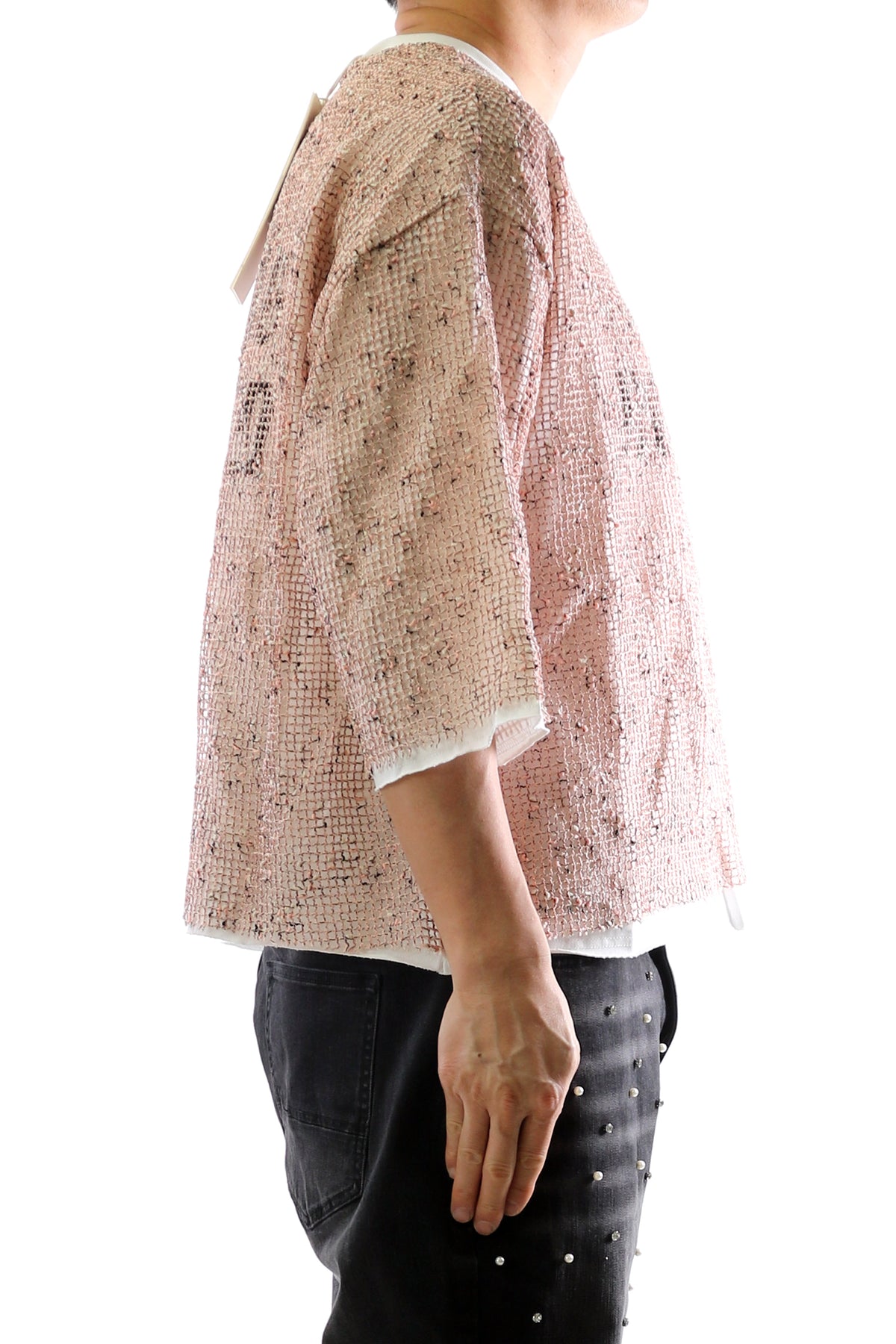 Sparkle S/N Jersey 3/4 Sleeve Crop Top Tee