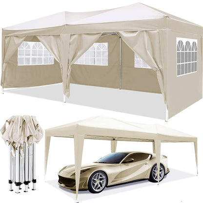 10'x20' EZ Pop Up Canopy Outdoor Portable Party Folding Tent with 6 Removable Sidewalls