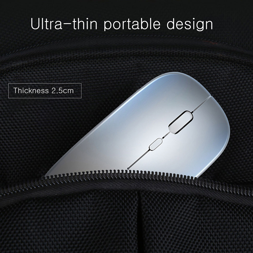 BLACK Silent ULTRA THIN rechargeable wireless mouse 7 GLOWING LIGHTS