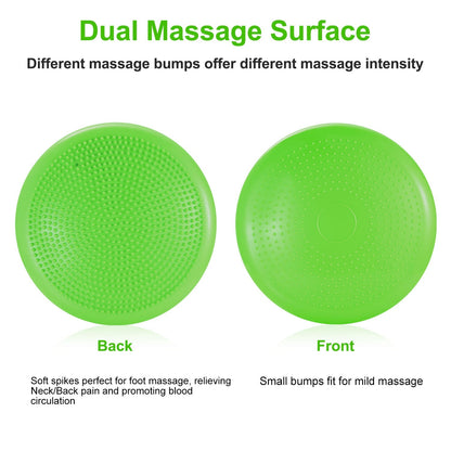 Inflatable Stability Balance Disc Wobble Cushion Balance Disc Wiggle Seat w/ Free Air Pump Exercise Athletic Fitness Trainer Mat