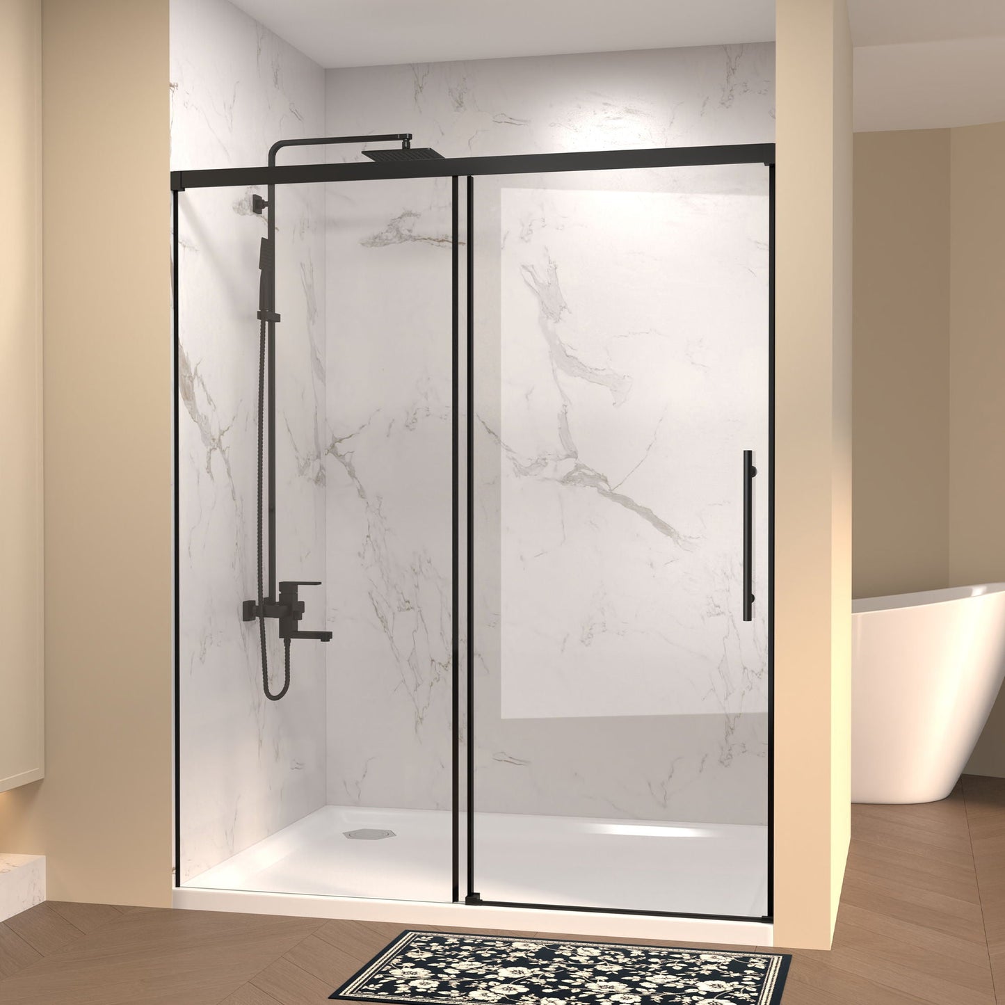 Frameless Single Sliding Shower Door