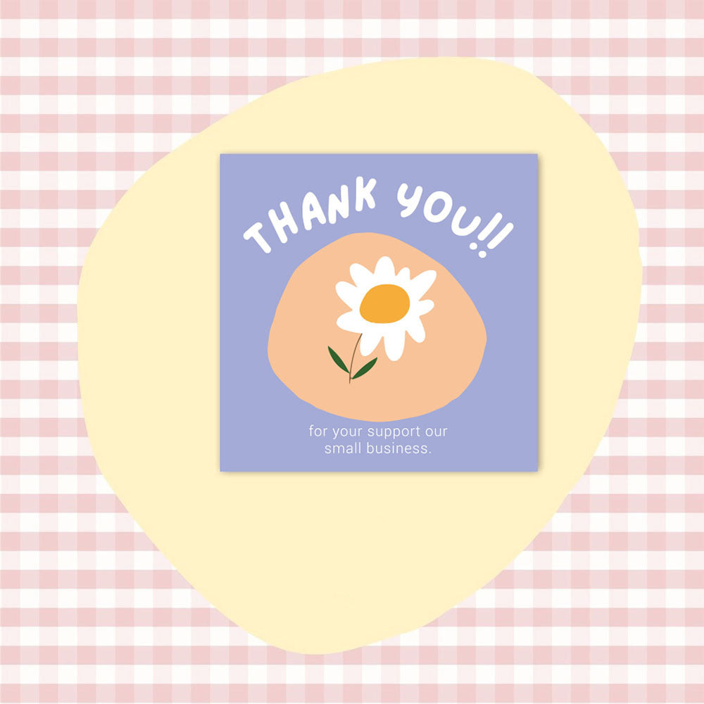 50 PcsPack Square Simple Thank-you Card Coated Paper Business Cards