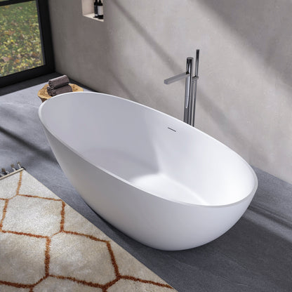 70.87 Inch Freestanding Solid Surface Soaking Bathtub