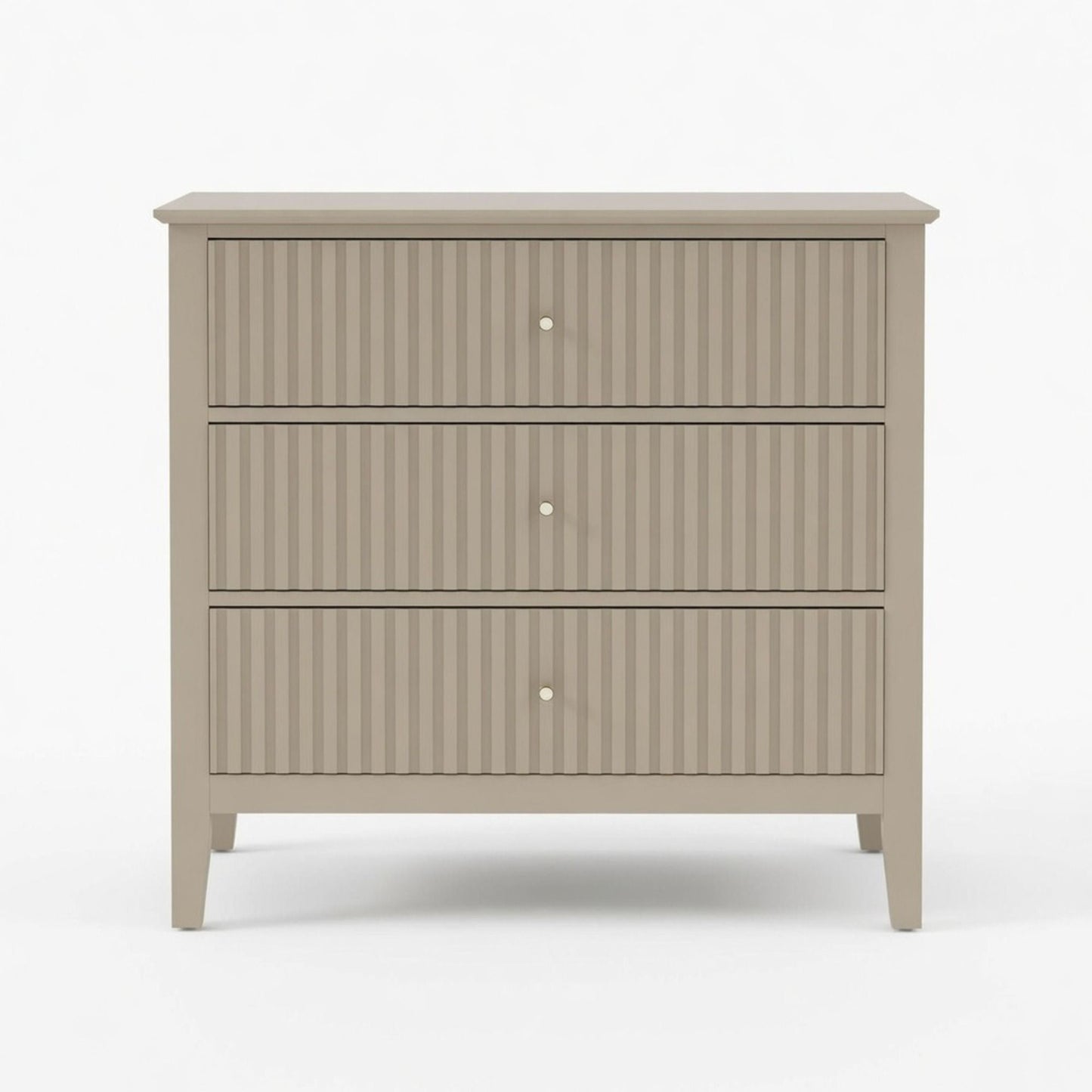 Fluted 3 Drawer Nightstand With Soft Close Slides