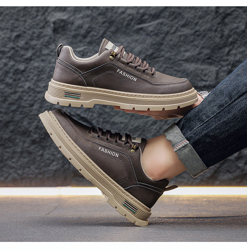 Breathable Summer Men's Skate Shoes, Thick Sole Sports Casual Flat Trendy Sneakers