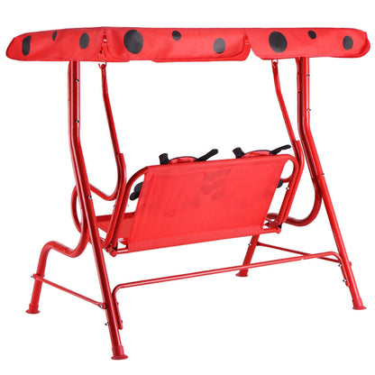 Kids Patio Swing with Canopy - 2 Person Outdoor Bench