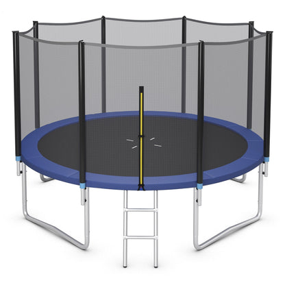 8/10/12/14/15/16 Feet Outdoor Trampoline Bounce Combo with Safety Closure Net Ladder-12 ft