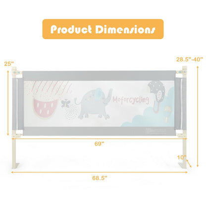 69 Inch Toddlers Vertical Lifting Baby Bedrail Guard with Lock
