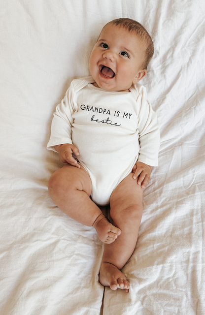 Grandpa is My Bestie Organic Bodysuit Long Sleeve