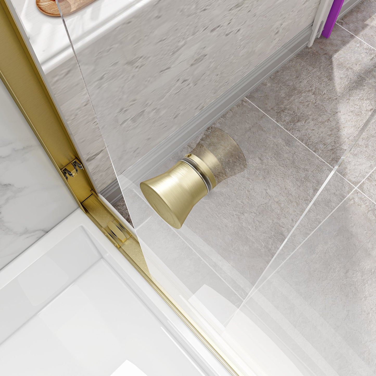 55"-60" W x 60" H Brushed Shower Door