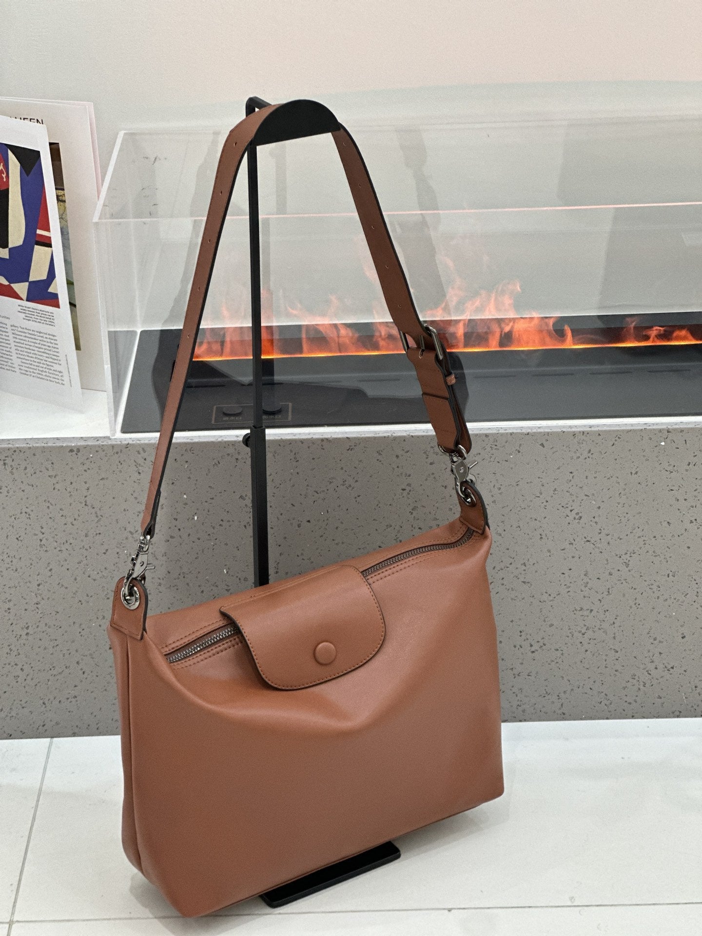 Baidi Hobo Women's Single-Shoulder Bag Genuine Leather Tote Urban Simple Soft Leather Large-Capacity Daily Commuter Bag