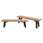 Outdoor Bench With Slat Panel Design And Acacia Wood Frame
