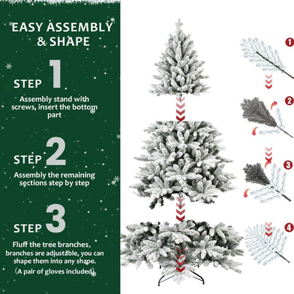 5ft Flocked Christmas Tree with 768 Tips
