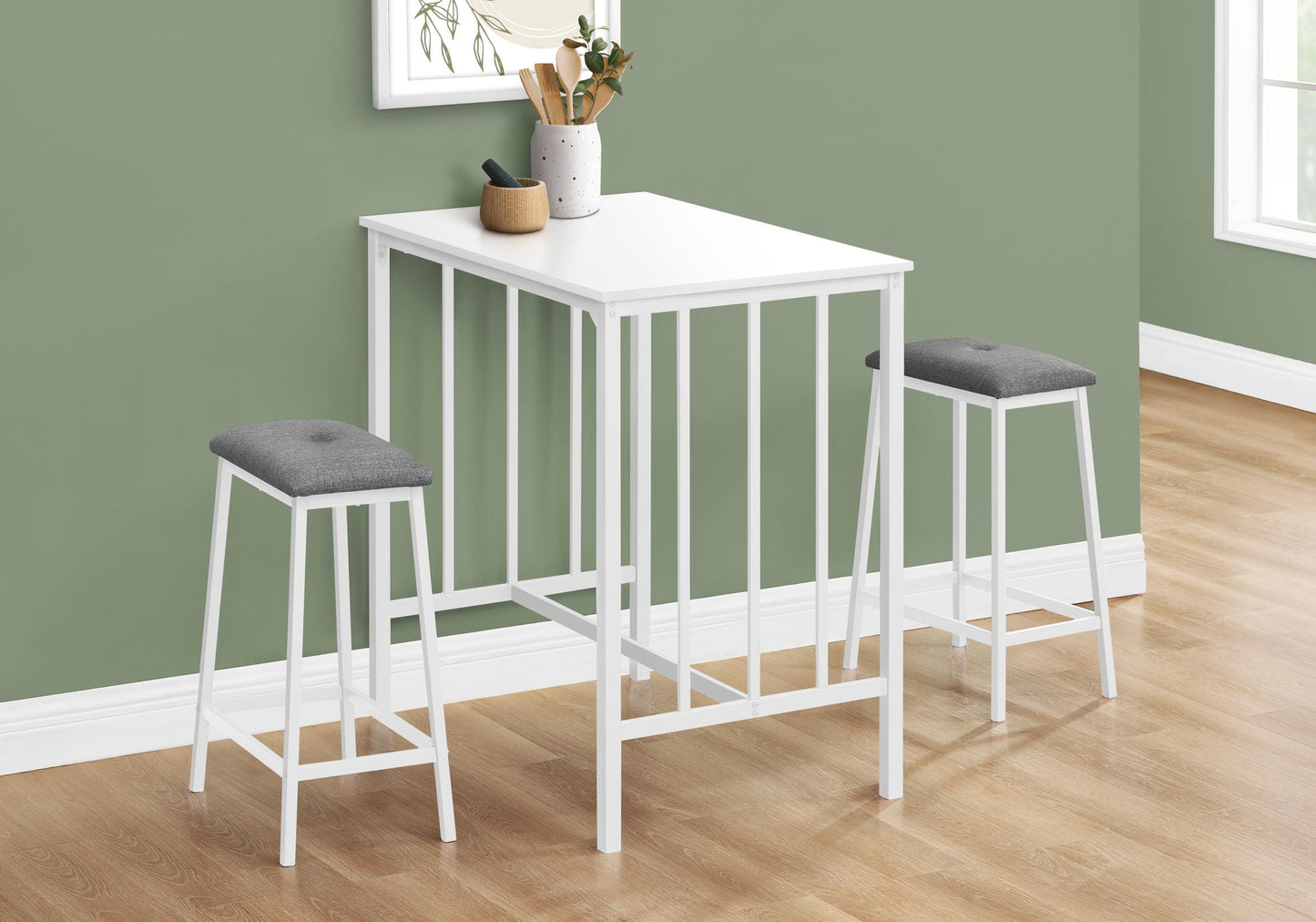 3 Piece Dining Set, Counter Height, Rectangular, Small, Contemporary & Modern