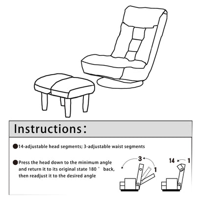Adjustable Japanese Reclining Floor Chair Sofa With Metal Frame For Living Room