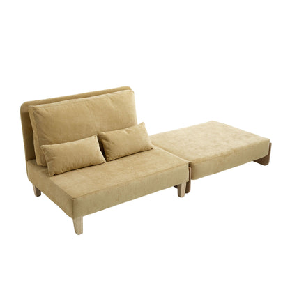 Mid Century Modern Foldable Sofa Bed, 3 In 1 Convertible Sleeper With 3 Pillows