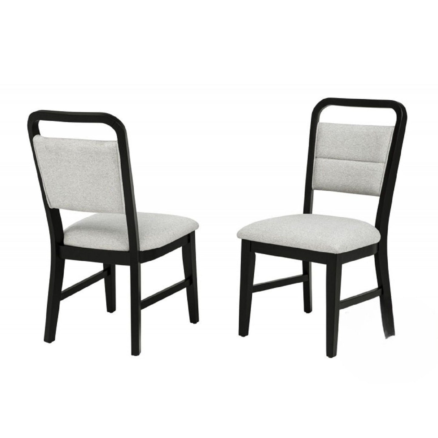 Dining Kitchen Side Chair With Curved Back Design (Set of 2) - Black / Gray