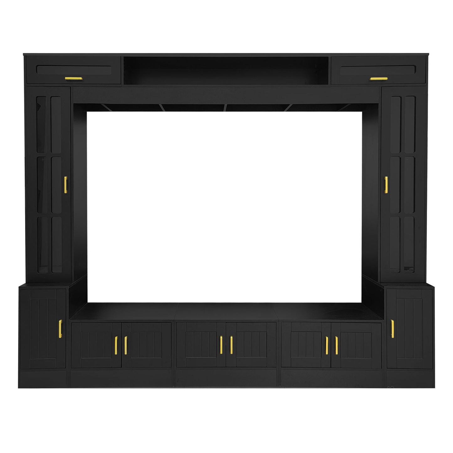 Wall Unit Entertainment Center With Bookshelves For TVs Up to 80"