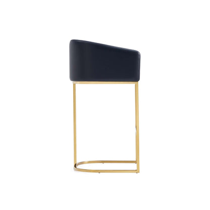 Mid-Century Modern Stool With Steel Base