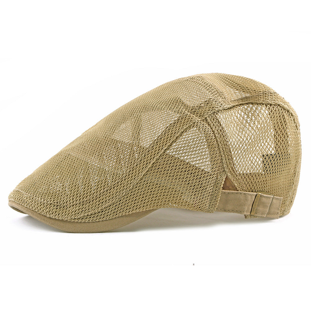 Men's And Women's Identical Single-color Mesh Lightweight And Breathable Adjustable Fashionable Retro Style Forward Hat, Suitable For Daily Commuting, Versatile And Versatile Beret.