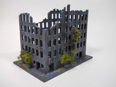 Ruined City Building, 7" x 3" (MDF) - 15MMDF262-2