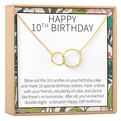 10th Birthday Gift Necklace, Multiple Styles