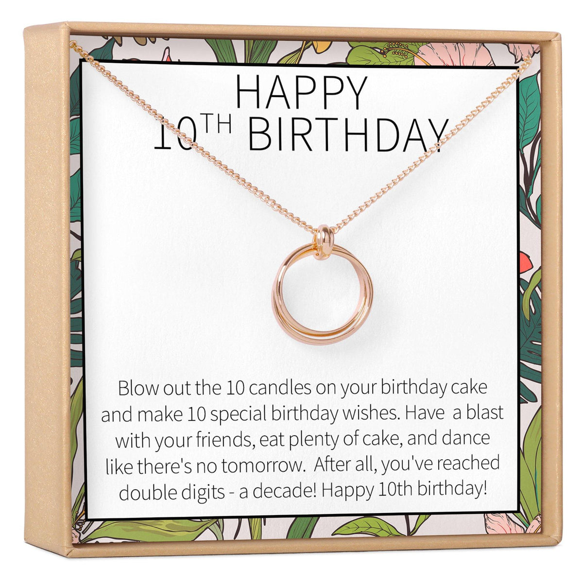10th Birthday Gift Necklace, Multiple Styles