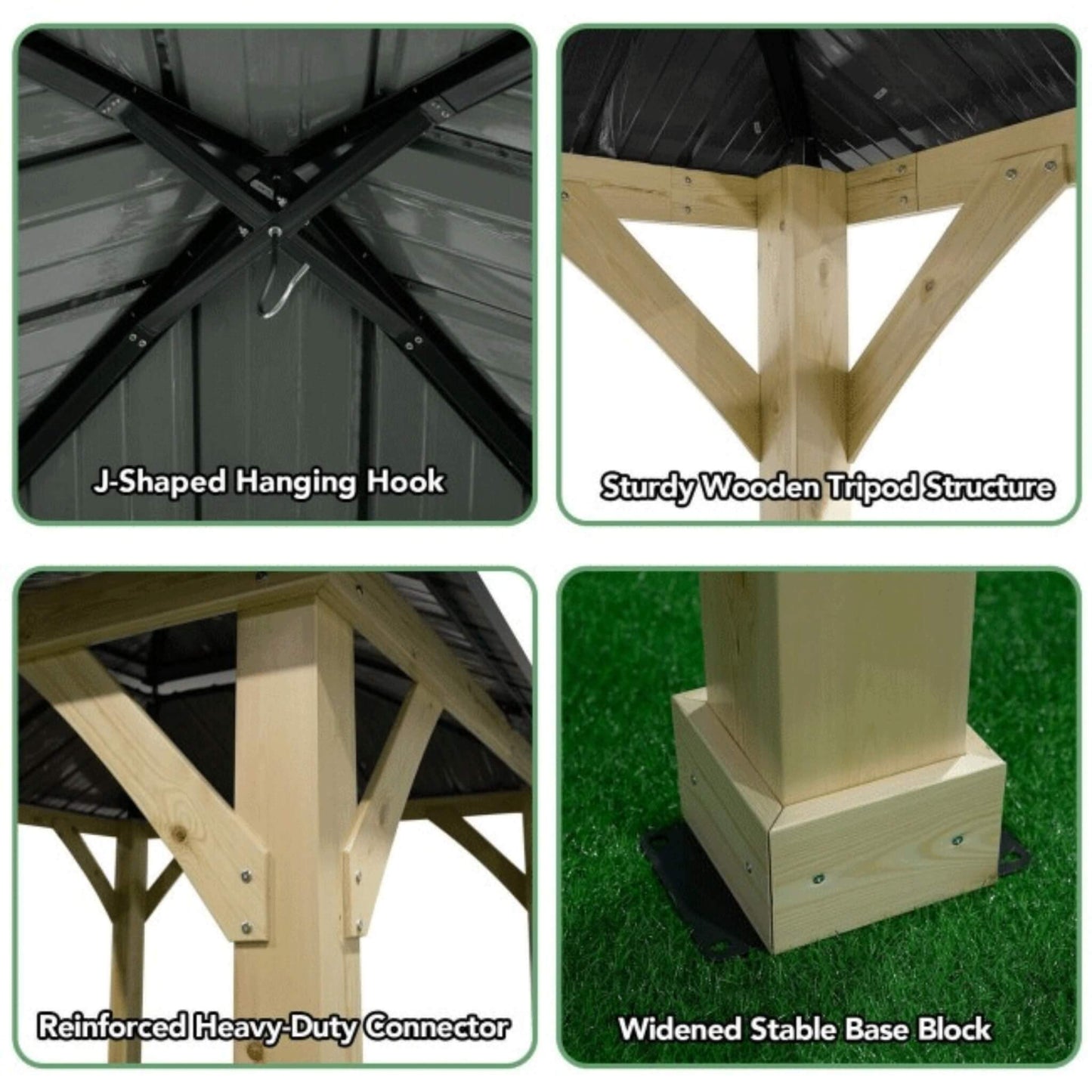 [10X10FT] Alora Premium Outdoor Patio Hardtop Gazebo With Double Steel Roof (SAK01291)