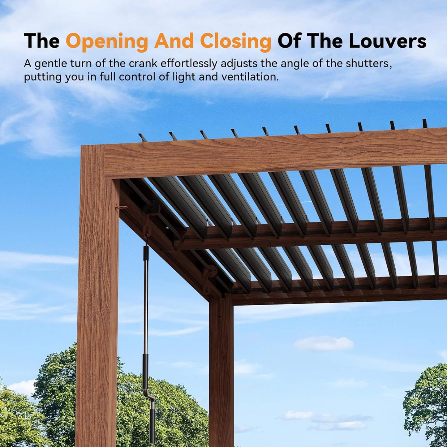 [10X20FT] Alora Heavy-Duty Luxury Outdoor Pergola With Adjustable Louvers And Integrated Drainage (SAK42670)