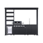 Castelle Flame Imperial 110-Inch 4-Burner 72K BTU Deluxe Stainless Steel Outdoor Kitchen Grill Island With Wine Cooler, Rotisserie, Cabinets, And Granite Countertops (SAK94721)