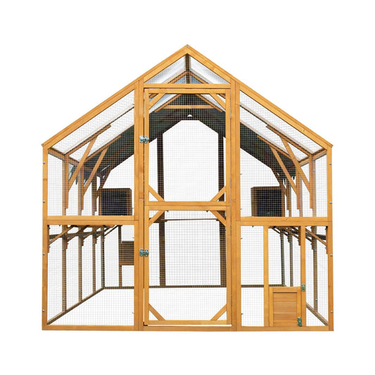 110-Inch Large Outdoor Kitten Playpen Chicken Coop With Waterproof Cover (SAK15370)