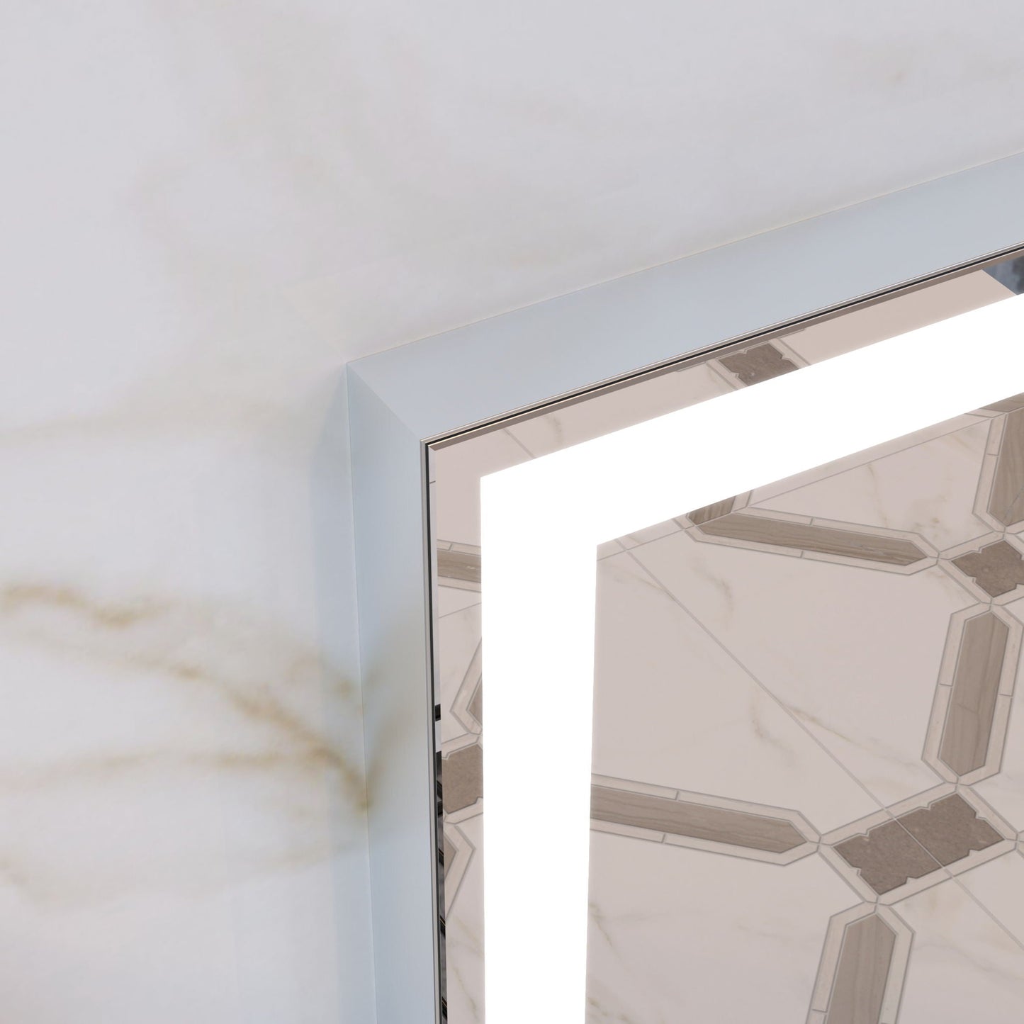 LED Bathroom Vanity Mirror Wall Mounted Adjustable / Warm / Natural Lights Anti-Fog Touch Switch With Memory Modern Smart Large Bathroom Mirrors