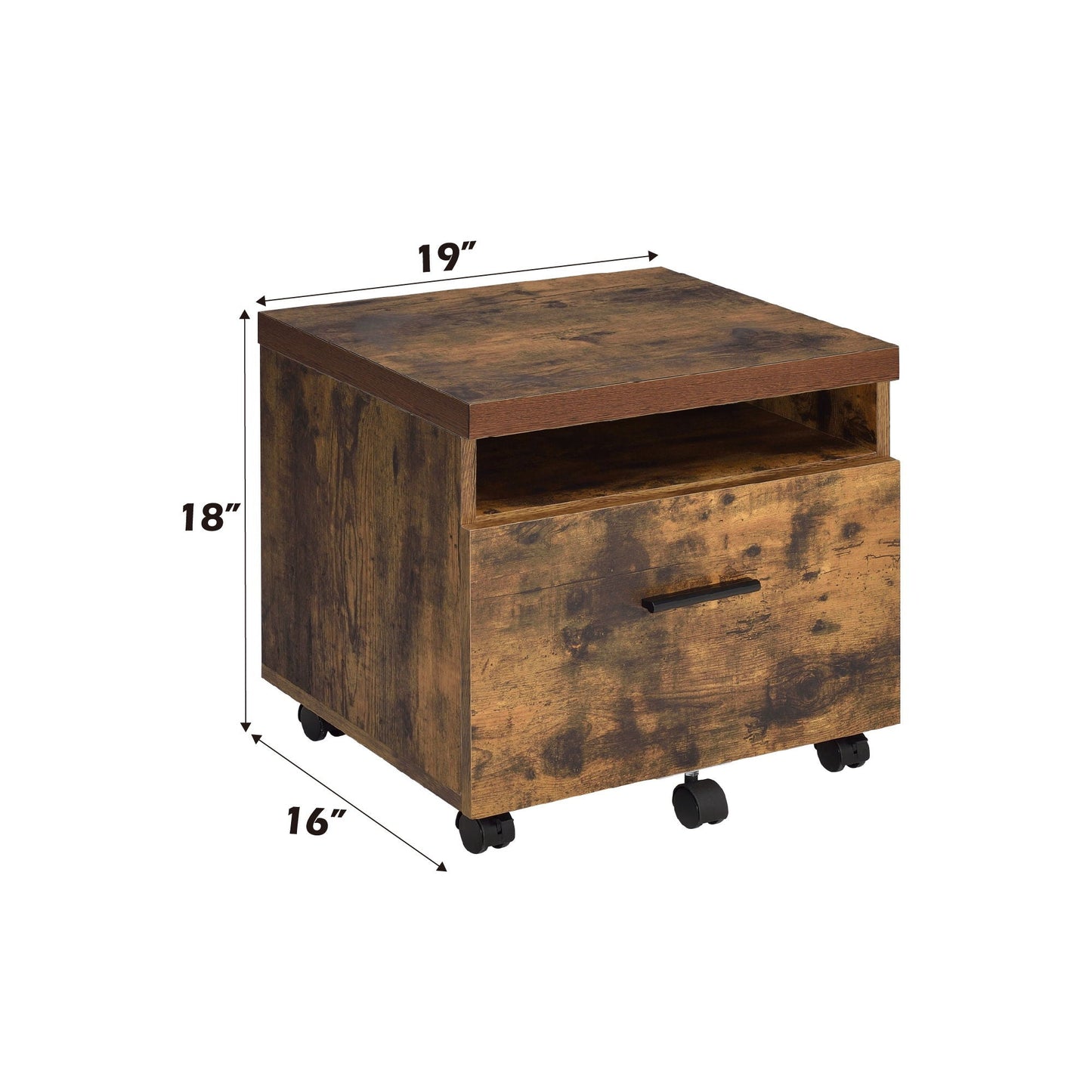 Bob - File Cabinet - Weathered Oak / Black