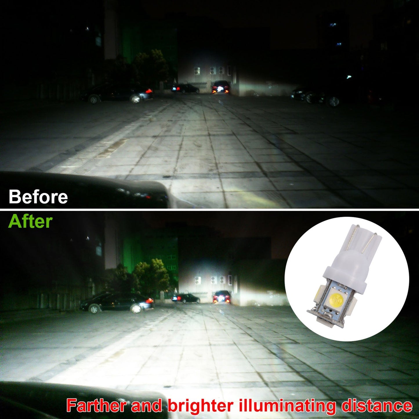 50Pcs/Kit LED Car Light Bulbs 1000lm T10 Base 5050 6000K White Auto Lamps Replacement for Dome Map Door Trunk Signal License Plate