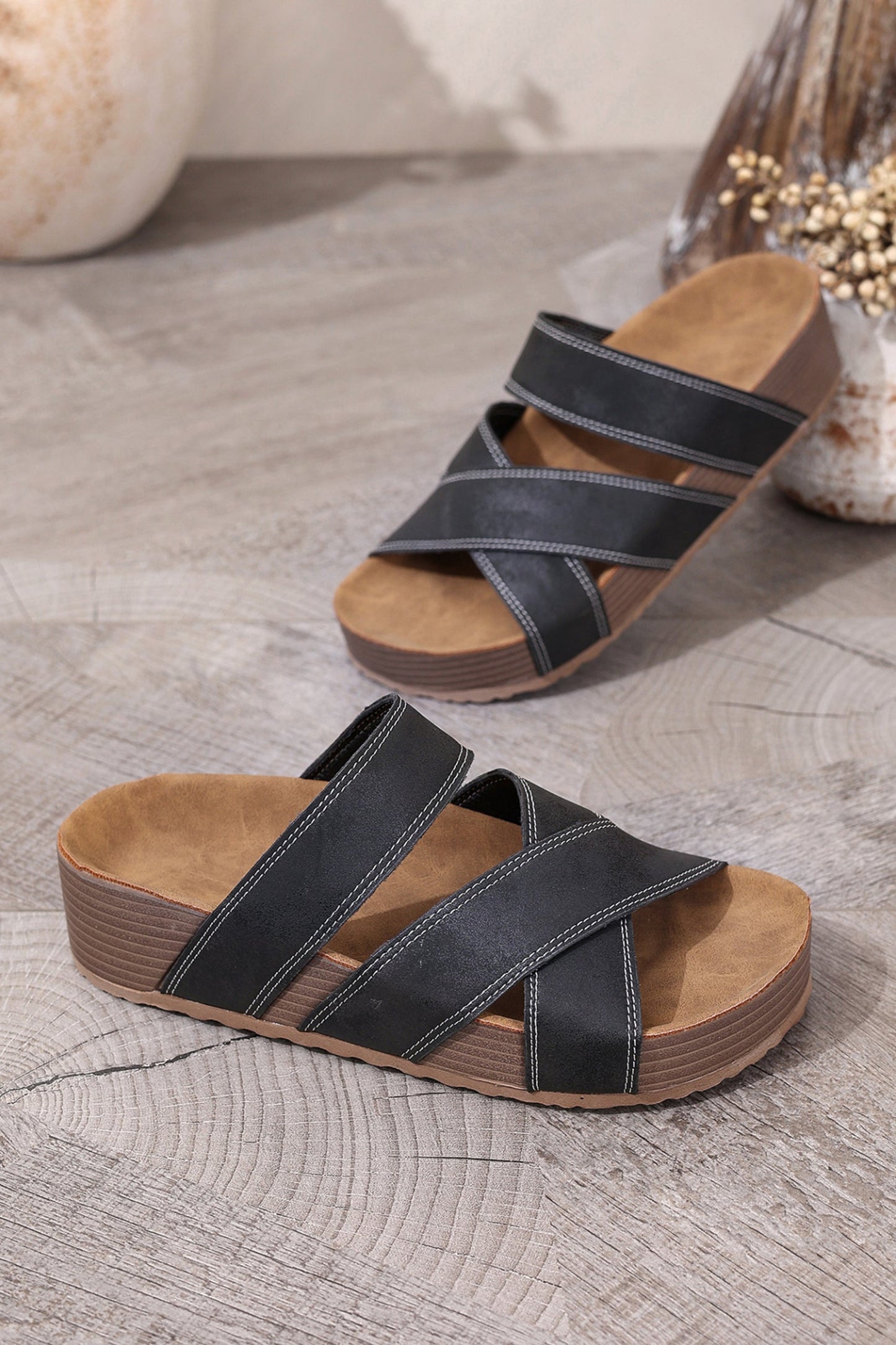 Kathryn Band Retro Platform Slippers