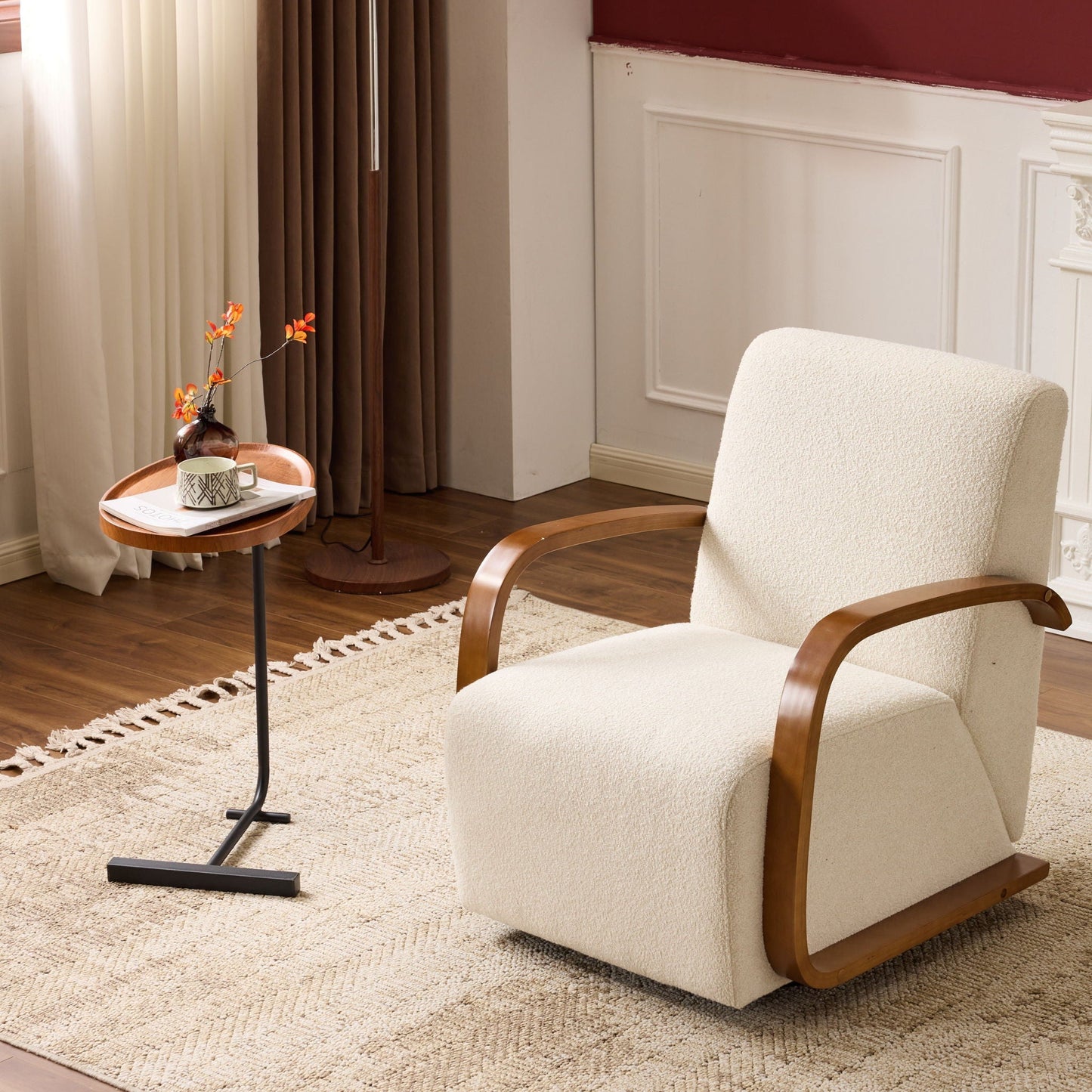 Swivel Accent Rotatable Ergonomic Single Chair For Living Room