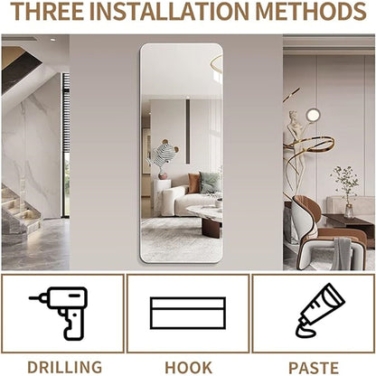 Full Body Round Corner Mirror For Living Room