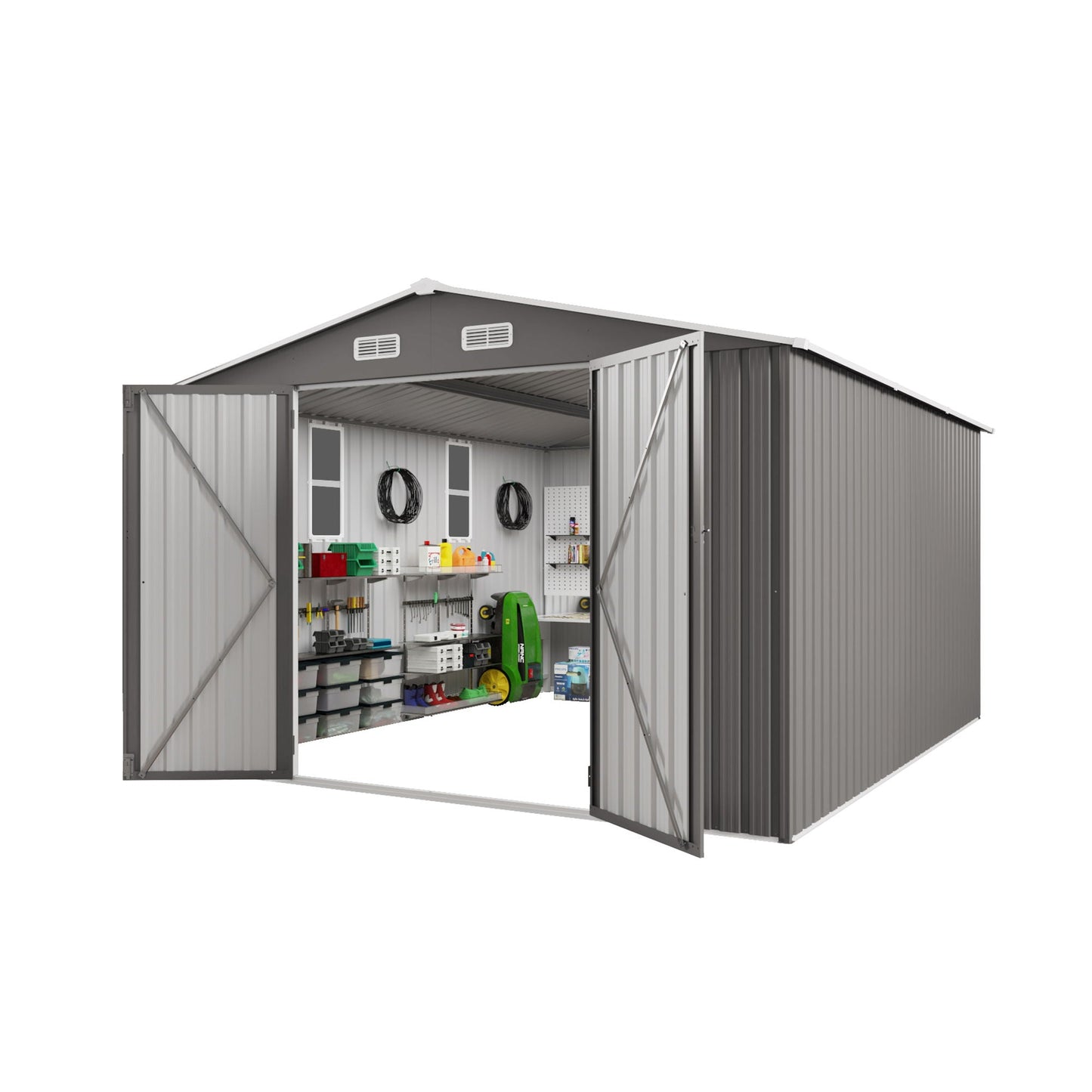 Outdoor Storage Shed With Lockable Doors