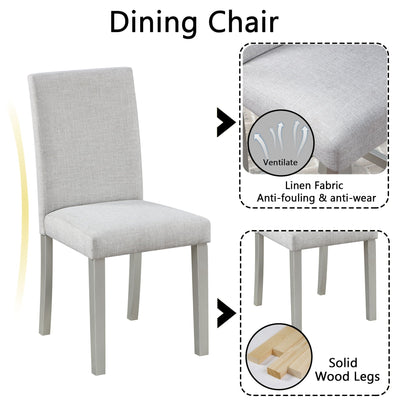 Dining Table Set With Crystal Decoration And Upholstered Chairs
