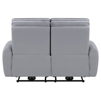 Jeromie - Power Motion Loveseat With USB Port - Gray Synthetic Leather