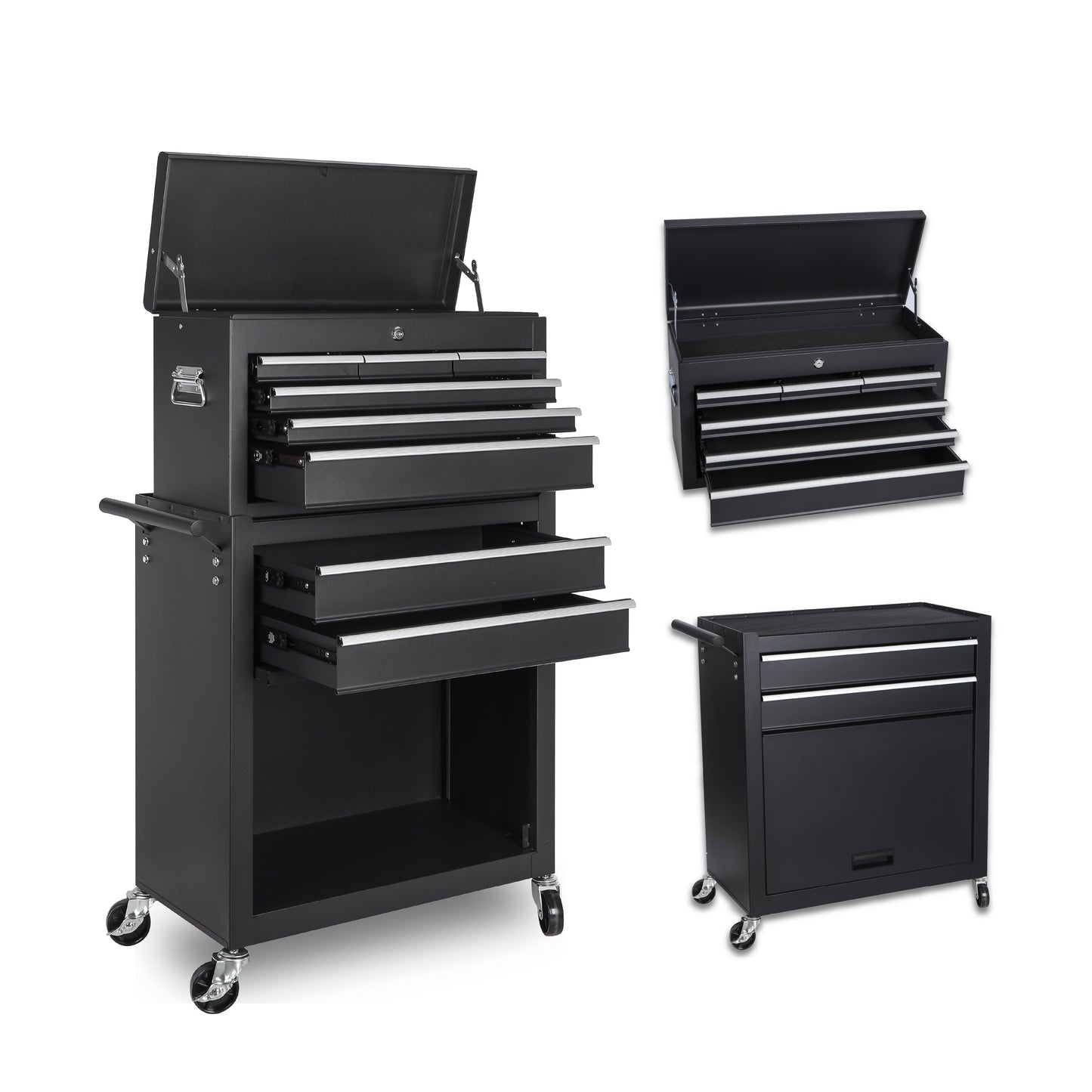 8-Drawer Rolling Tool Storage Cabinet with Detachable Top