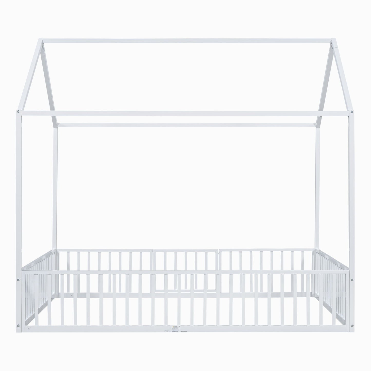 Metal House Bed With Fence And Door