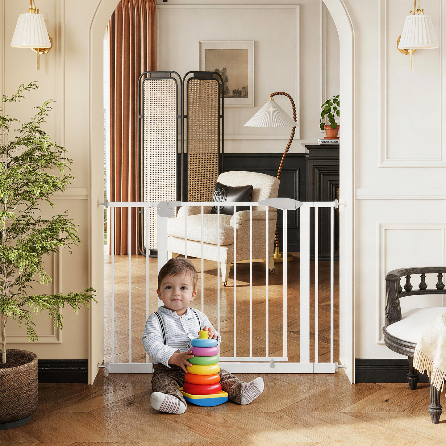 2 Pack 29.5-44.1" Wide Baby Gate for Stairs and Doorways