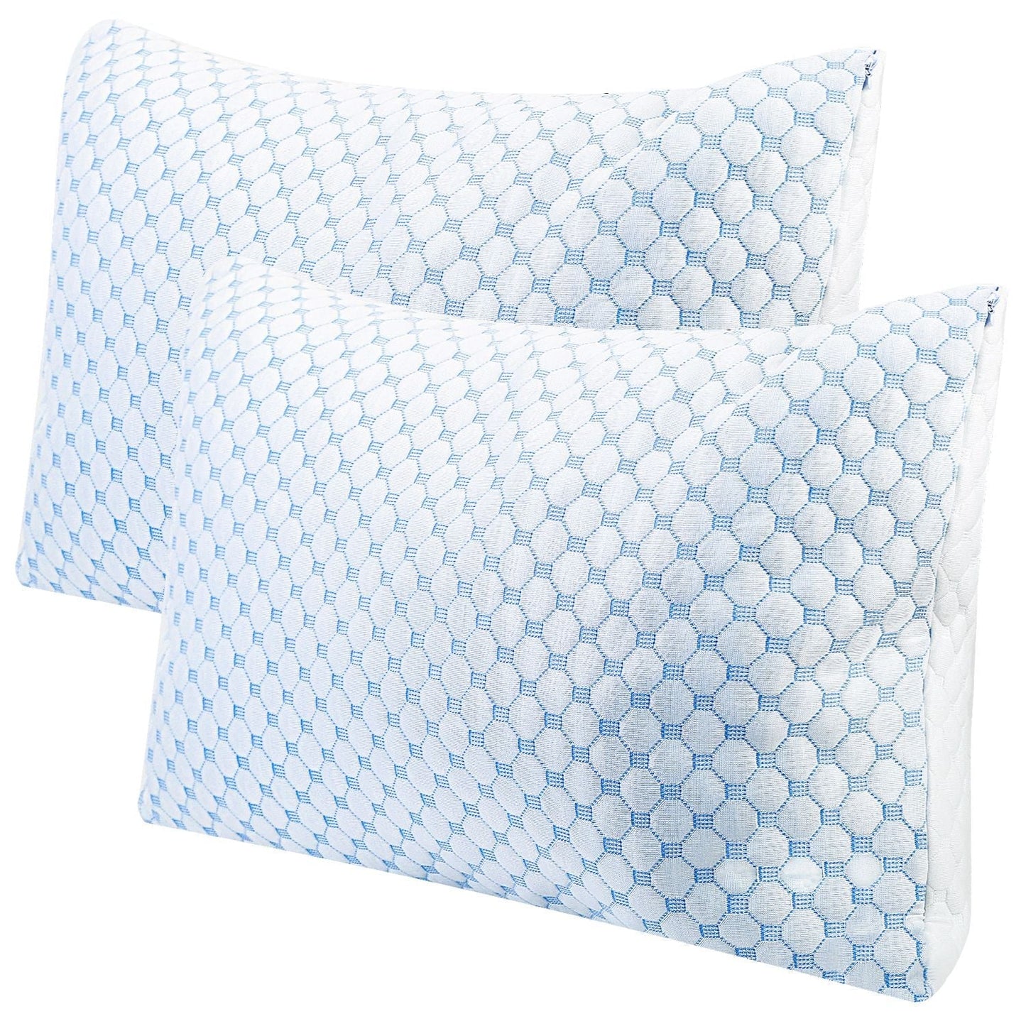 Cooling Memory Foam Pillow Ventilated Soft Bed Pillow w/ Cooling Gel Infused Memory Foam Heat Moisture Reducing Cooling Fiber Breathable Machine Washa