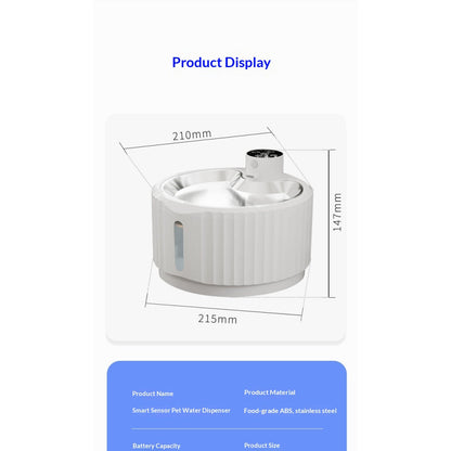 Automatic Circulating Sensor-Activated Stainless Steel Pet Water Fountain