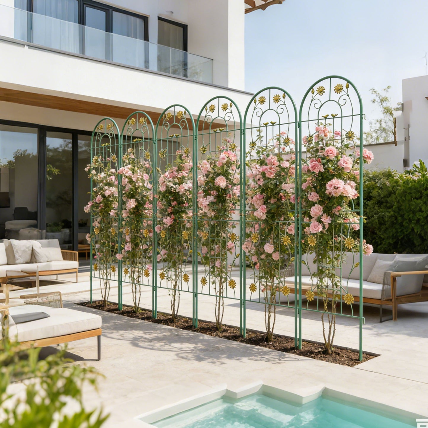 Metal Garden Trellis Rustproof Trellis For Climbing Plant Outdoor Flower Support