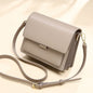 Small genuine leather handbags casual shoulder bag square shape crossbody
