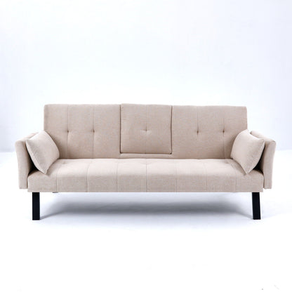 Sofa Bed With Foldable Design And Cup Holder